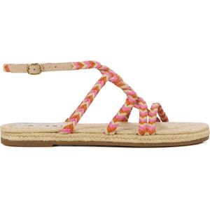 Manebí, Schoenen, Dames, Roze, 39 EU, Gevlochten Touw Sandalen