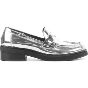 BiBi Lou Instappers Dames - Instapschoenen / Damesschoenen - Leer - 715Z17VK - Zilver - Maat 37