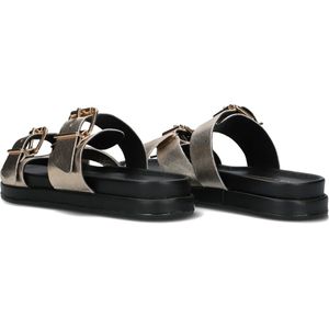 Lina Locchi - Instappers - Geel - Leer - Gouden Leren 2 Band Slipper