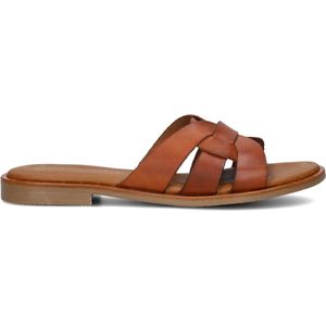 Stefano Lauran - Leren Knoop Slipper - Bruin - Cognac Kleur