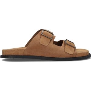 Stefano Lauran - Heren Bio Slip-On Mocassins - Bruin - Suède - Cognac