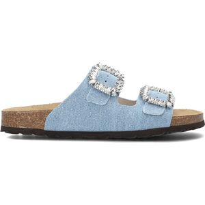 Lina Locchi - Slippers - Blauw - Suède