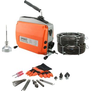 Spero - SPR02 DELUXE - Professionele Afvoerontstopper - Elektrisch Roterend - 570Watt - Complete Set