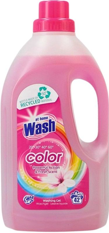 At Home - Vloeibaar Wasmiddel - Color - 1,5 Liter - Voor 42 Wasbeurten