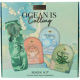 Sence Ocean Mask Kit Geschenkset Peach Shell Sheet Mask + Bubble Sheet Mask + Seaweed Sheet Mask + Hoofdband 1 set