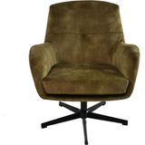 Fauteuil Cleveland - 75x73x88 - Groen/zwart - Adore/metaal