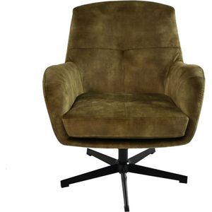 Fauteuil Cleveland - 75x73x88 - Groen/zwart - Adore/metaal