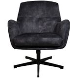 Fauteuil Cleveland - 75x73x88 - Grijs/zwart - Adore/metaal