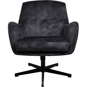 Fauteuil Cleveland - 75x73x88 - Grijs/zwart - Adore/metaal