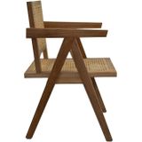 Eetkamer stoel - 56x52x83 - Naturel - Teak/rotan