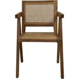 Eetkamer stoel - 56x52x83 - Naturel - Teak/rotan