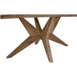 Eettafel tuin rechthoekig met kruispoot 220x110x76 Natural Oud Teak