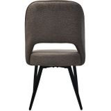 HSM Collection -Eetkamerstoel Jenna - Set van 2x54x87 - bruin/zwart - Katoe