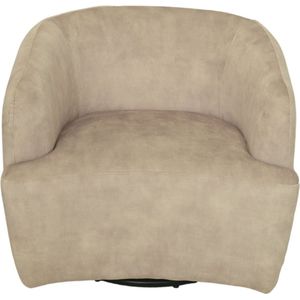 Draai fauteuil - 80x77x71 - Wit/zwart - Adore 01 - Velours/metaal