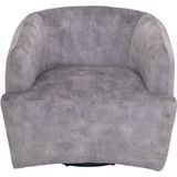 Draai fauteuil - 80x77x71 - Dolfijn grijs/zwart - Adore 180 - Velours/metaal