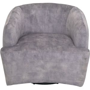 Draai fauteuil - 80x77x71 - Dolfijn grijs/zwart - Adore 180 - Velours/metaal