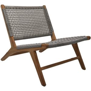 HSM Collection-Tuin Loungestoel Rio-66x80x65-Naturel/Grijs-Teak/Bananenblad - HSM Collection - HUISTUIN Design