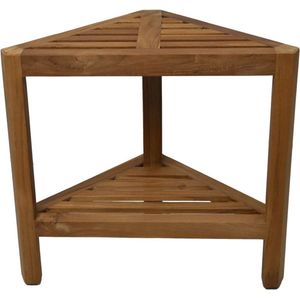 Decoratief hoek krukje - 46x30x46,5 - Naturel - Teak