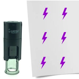 CombiCraft Stempel Bliksem 10mm rond - Paarse inkt