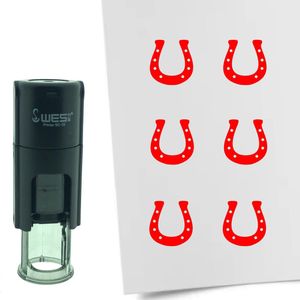 CombiCraft Stempel Hoefijzer 10mm rond - rode inkt