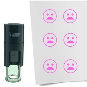 CombiCraft Stempel Smiley Geschokt 10mm rond - Roze inkt
