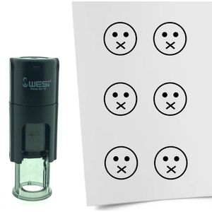 CombiCraft Stempel Smiley Mond Dicht 10mm rond - zwarte inkt