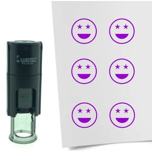 CombiCraft Stempel Smiley Trots 10mm rond - Paarse inkt