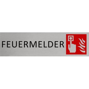 CombiCraft Aluminium Deurbordje ""Feuermelder "" 165x45mm met tape