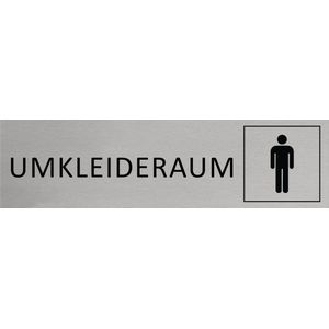 CombiCraft Aluminium Deurbordje ""Umkleideraum Herren (Piktogramm) "" 165x45mm met tape