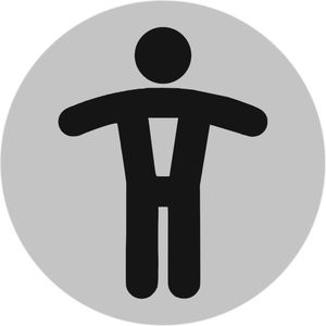 CombiCraft Aluminium Deurbordje 'Heren' voor aanduiding voor herentoiletten, Ø75 mm met dubbelzijdig tape