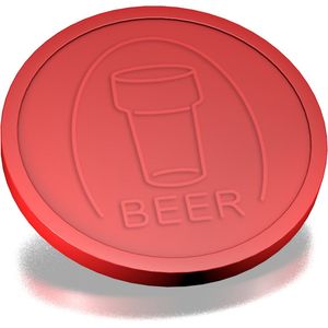 CombiCraft Reliëfmunten bier rood - 250 stuks
