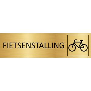 CombiCraft deurbordje Fietsenstalling in goud met tape - 165 x 45 mm