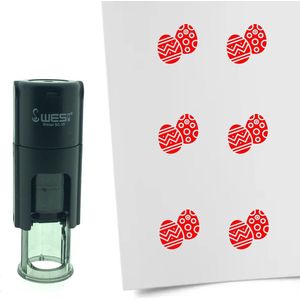 CombiCraft Stempel Paaseieren 10mm rond - rode inkt