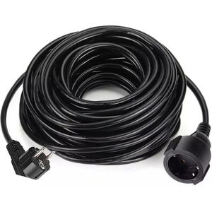 Verlengkabel - Verlengsnoer - 20 meter - Zwart - Euro stekker