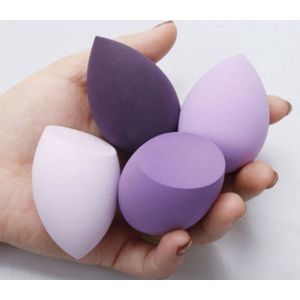 DW4Trading Make Up Blender Spons - Paars - Set van 4 Stuks