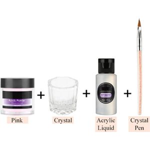 DW4Trading Acryl Nagels Starterspakket - Arcryl Poeder - Roze