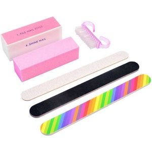 DW4Trading 6 Delig Nagelvijlen Set - Pedicure, Manicure Set - Set van 6 Stuks