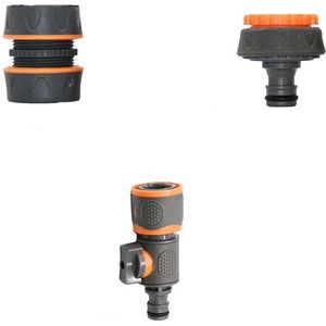 DW4Trading Tuinslang Koppeling Set met Kraanstuk 3/4""-1"", Slangconnector 3/4"" en Kraantje - Tuin Accessoires- Oranje