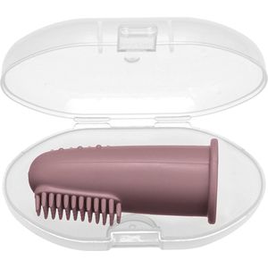 DW4Trading Siliconen Vingertandenborstel met Koker - Baby Tandenborstel - Beige