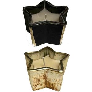 Set van 2 waxinelichtjes Keva - POEDER ZWART 5x8x8 cm