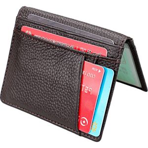 kaarthouder pasjes - PU leer - portemonnee - dames - heren - RFID beveiliging - bankpas beschermhoesje - bruin - Pasjeshouder - 10 pasjes