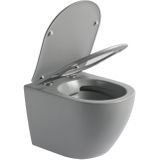 Hangend toilet Pietro randloos inclusief softclose zitting mat grijs 49x37x37cm