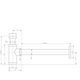 Fonteinset Mia 40.5x20x10.5cm mat antraciet rechts inclusief fontein kraan, sifon en afvoerplug gun metal