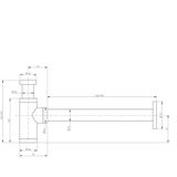 Fonteinset Mia 40.5x20x10.5cm mat zwart links inclusief fontein kraan, sifon en afvoerplug gun metal