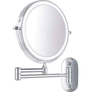 Make-up Spiegel - 10x Vergrotend - Dimbare LED Verlichting - Chroom