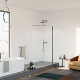 Inloopdouche 30x200 8mm Nano glas gun metal serie Silvio