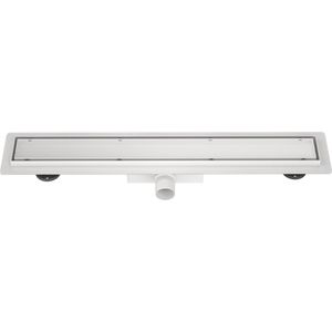 Mat wit RVS Douchegoot compleet met flens 90x7x6,7cm Tegelrooster