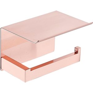 Wc-rolhouder mat rosé goud met planchet