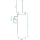 Wc-borstel copper compleet gesloten wandbevestiging