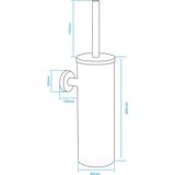 Wc-borstel copper compleet gesloten wandbevestiging